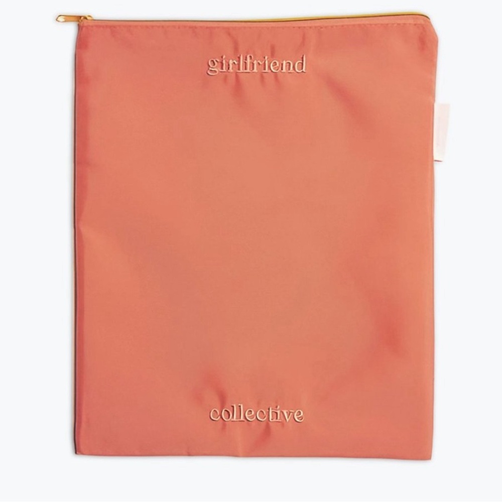 girlfriend collective Dusty Rose Pink Zip Top Reusable Travel Pouch